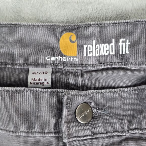 Carhartt Pants Mens 42x30 Gray Rugged Flex Canvas Relaxed Fit 102517-039 - Picture 3 of 9